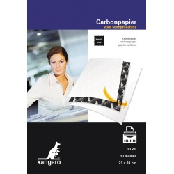 Kangaro papier carbone, ft A4 (21 x 31 cm), noir, paquet de 10 feuilles