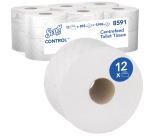 Kimberly Clark papier toilette Scott Control rouleau centrefeed, blanc, 2 plis, paquet de 12 rouleaux