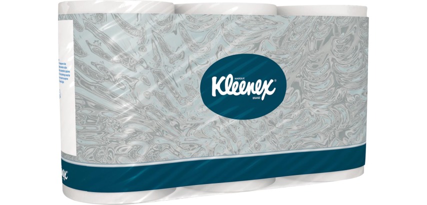 Kleenex papier toilette, 3 plis, 350 feuilles, paquet de 6 rouleaux