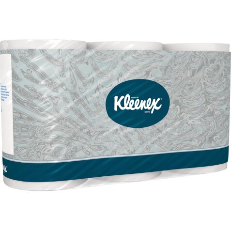 Kleenex papier toilette, 3 plis, 350 feuilles, paquet de 6 rouleaux