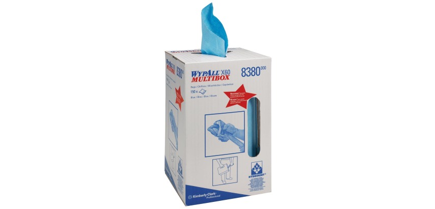Wypall cleaning wipes X60, dispenser box with 150 wipes