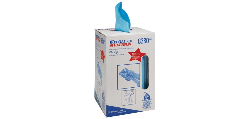 Wypall lingettes nettoyantes X60, boîte distributrice avec 150 lingettes