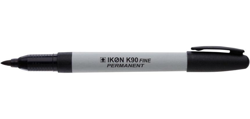 Ikon marqueur permanent avec pointe rigide et fine, noir