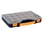 Perel Werkzeugkasten mit 18 Fächern, schwarz/gelb