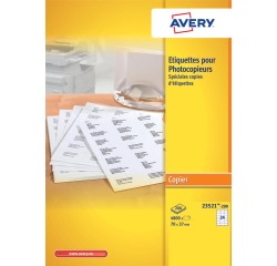 Avery 23521-200 étiquettes pour photocopieur ft 70 x 37 mm (b x h), 4800 étiquettes, blanc