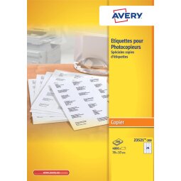 Avery 23521-200 kopieeretiketten ft 70 x 37 mm (b x h), 4800 etiketten, wit