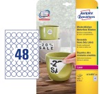 Avery removable moisture-resistant labels 30 mm diameter, white, box of 960 labels