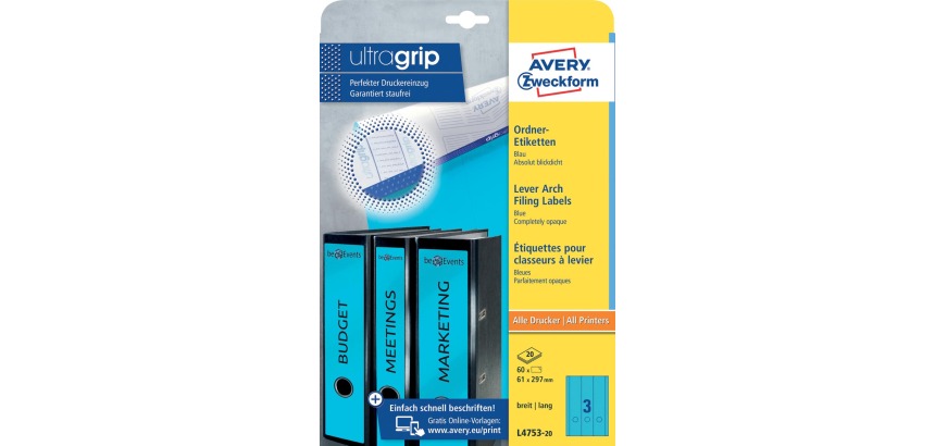 Rugetiket voor ordner, 61 x 297 mm