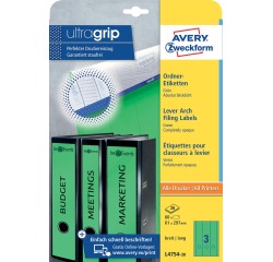 Rugetiket voor ordner, 61 x 297 mm