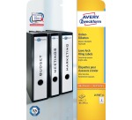 Avery Zweckform L4758-25 étiquettes pour classeurs à levier ft 38 x 297 mm (l x h), 125 étiquettes, bla