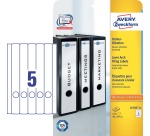 Avery Zweckform L4758-25 étiquettes pour classeurs à levier ft 38 x 297 mm (l x h), 125 étiquettes, bla