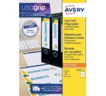 Avery Zweckform L4761-25 Etiketten für Ordner mit Hebelmechanik, Format 19,2 x 6,1 cm, 100 Etiketten, weiß