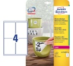 Avery étiquettes enlevables résistantes à l'humidité Ft 99,1 x139 mm (l x h), blanc boîte de 80 pièces