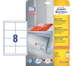 Avery Zweckform 4782, étiquettes universelles, Ultragrip, blanc, 25+5 feuilles, 97 x 67,7 mm