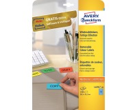 Avery gekleurde etiketten ft 38,1 x 21,2 mm (b x h), afneembaar, blauw, 1300 stuks, 65 per blad