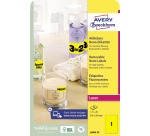 Avery étiquettes néon amovibles ft 210 x 297 mm (l x h), bôîte de 25 feuilles, 25 pièces, jaune néon