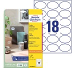 Avery Etiquettes repositionnables ft 63,5 x 42,3 mm (l x h), oval, 450 pièces, 18 par feuille