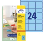 Avery Mini wiederablösbare Etiketten Größe 63,5 x 33,9 mm (B x H), 480 Stück, 24 pro Blatt, blau