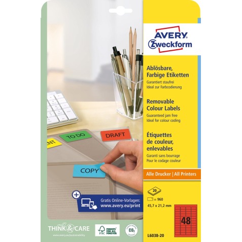 Avery Etiquettes mini rouge