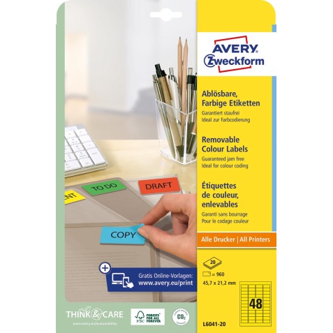 Avery Etiquettes mini jaune