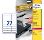 Avery étiquettes de sécurité, ft 63,5 x 29,6 mm, 540 pièces, 27 par feuille, boîte de 20 feuille