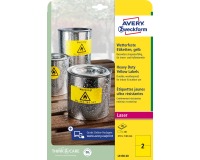 Avery weerbestendige etiketten, ft 210 x 148 mm, geel, pak van 40 etiketten