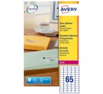 Avery L7551-25 étiquettes adresse ft 38,1 x 21,2 mm (b x h), 1.625 étiquettes, transparent