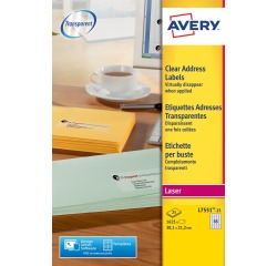 Avery L7551-25 adresetiketten ft 38,1 x 21,2 mm (b x h), 1.625 etiketten, transparant