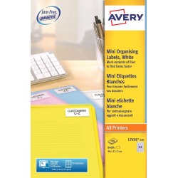 Avery L7656-100 mini etiketten ft 46 x 11,1 mm (b x h),  wit, doos 8400 stuks