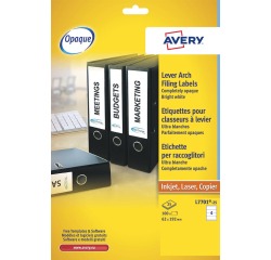 Rugetiket Avery breed 62x192mm zelfklevend wit 25 vel