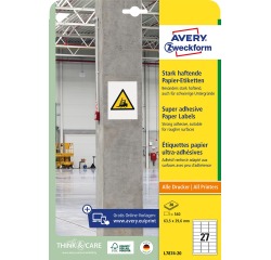 Etiket Avery Zweckform L7874-20 63.5x29.6mm 540 etiketten