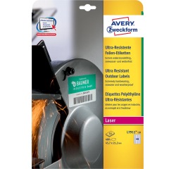 Avery L7911-10 weerbestendige etiketten ft 45,7 x 21,2 mm (b x h), 480 etiketten, wit