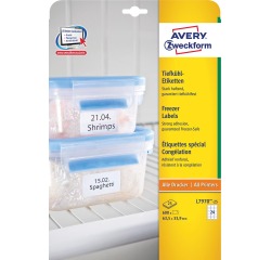 Freezing label 63.5 x 33.9 mm white - Box of 600