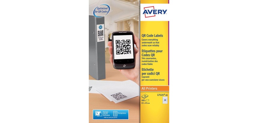 Avery Printable QR Labels ft 45 x 45 mm (w x h), 400 pieces