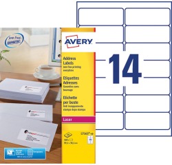 Etiket Avery L7163-40 99.1x38.1mm wit 560 etiketten