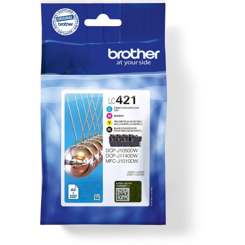 Brother LC421 - 4-pack - black, yellow, cyan, magenta - original - ink cartridge