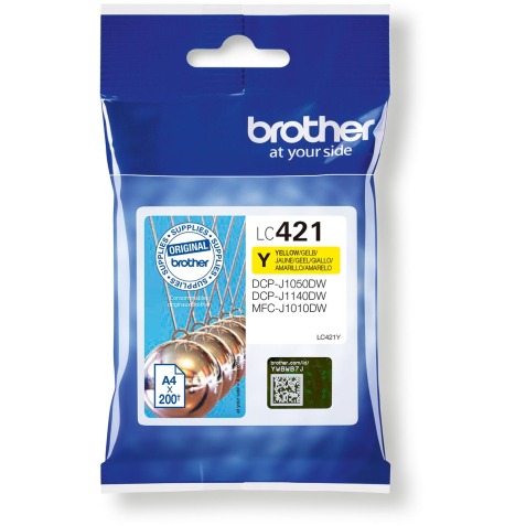 Brother LC421Y - yellow - original - ink cartridge