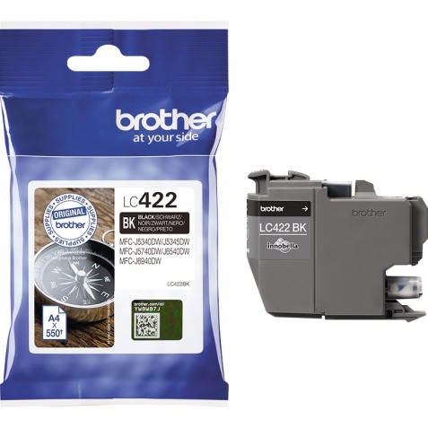 Brother inktcartridge, 550 pagina's, OEM LC-422BK, zwart