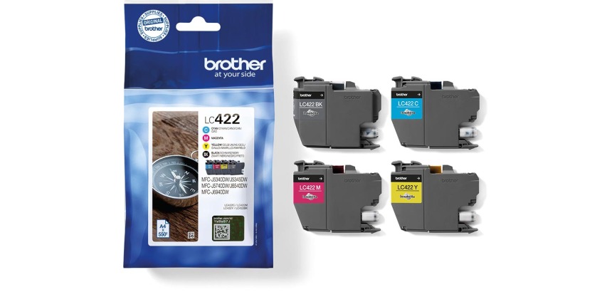 Brother ink cartridge, 550 pages, OEM LC-422VAL, 4 colors