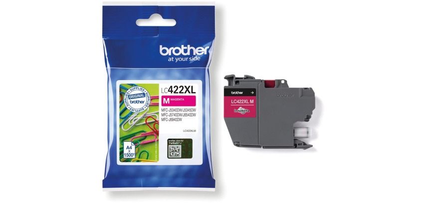 Brother cartouche d'encre, 1.500 pages, OEM LC-422XLM, magenta