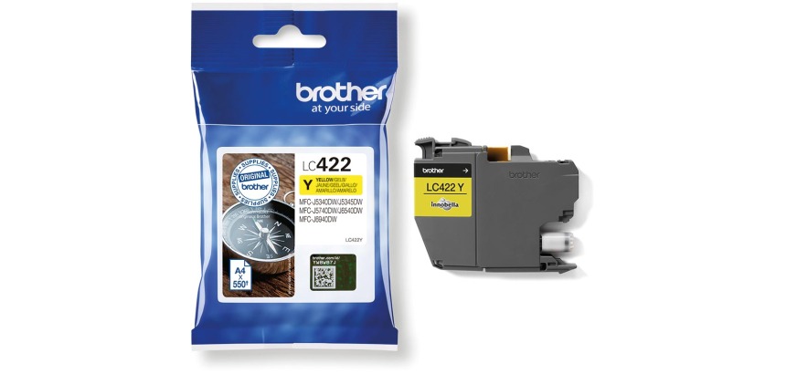 Brother cartouche d'encre, 550 pages, OEM LC-422Y, jaune