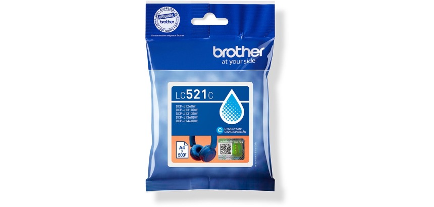 Brother inktcartridge, 500 pagina's, OEM LC-521C, cyaan