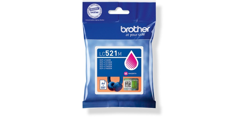 Brother inktcartridge, 500 pagina's, OEM LC-521M, magenta