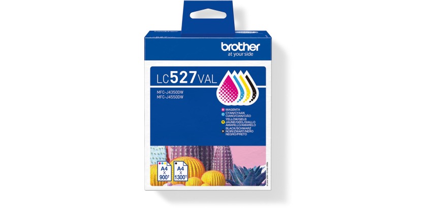 Brother cartouche d"encre, 900 - 1.300 pages, OEM LC-527VAL, 4 couleurs