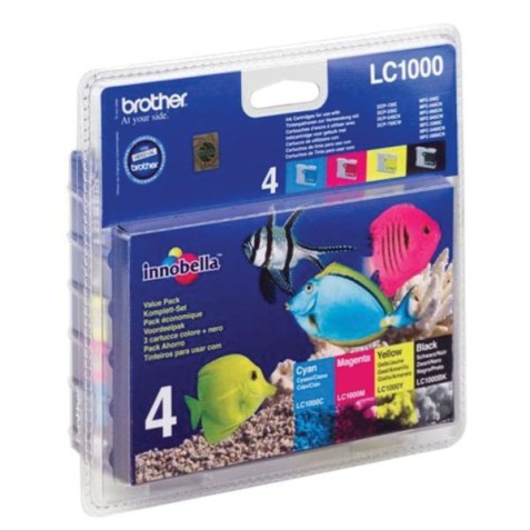 Brother cartouche d'encre, 400 pages, OEM LC-1000VALBP, 4 couleurs