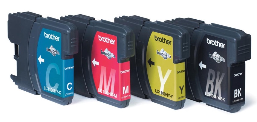 BROTHER LC-1100 ink cartridge black and tri-colour high capacity Bk: 19ml, Cl: 16ml Bk: 900, Cl: 750 pages 4-pack blister