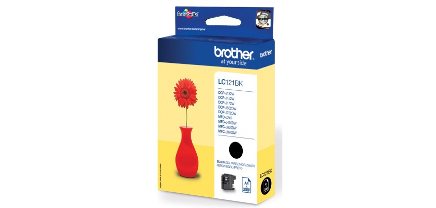 Brother inktcartridge, 300 pagina's, OEM LC-121BK, zwart