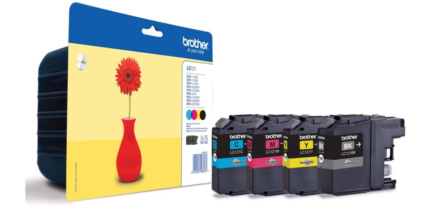 Brother LC121 Value Pack - black, yellow, cyan, magenta - original - ink cartridge
