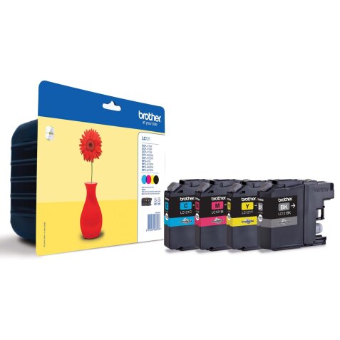 Brother LC121 Value Pack - black, yellow, cyan, magenta - original - ink cartridge