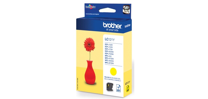 Brother inktcartridge, 300 pagina's, OEM LC-121Y, geel